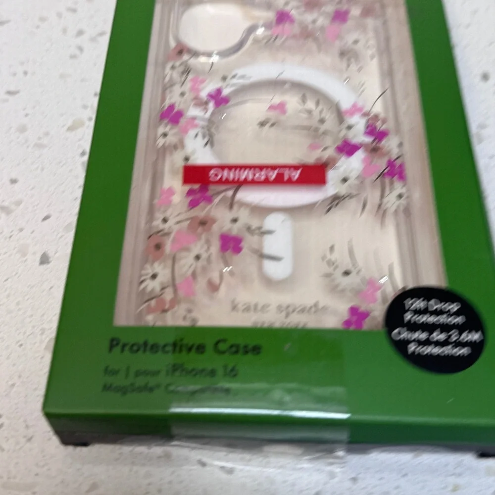 Kate Spade New York iPhone 16 Case MagSafe Floral Protective Clear Pink Flower